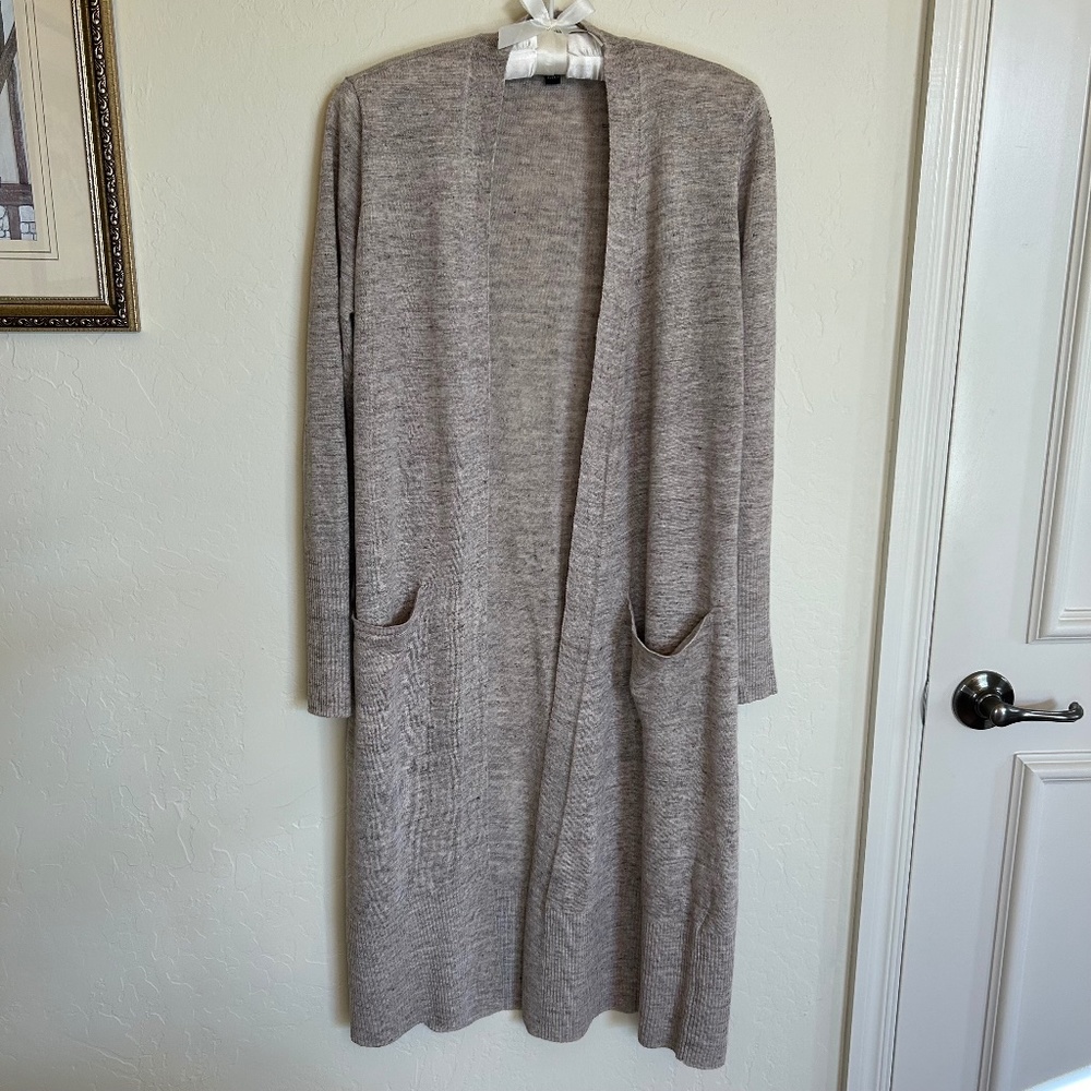 Eileen Fisher Organic Linen Melange Long Cardigan, size XS
